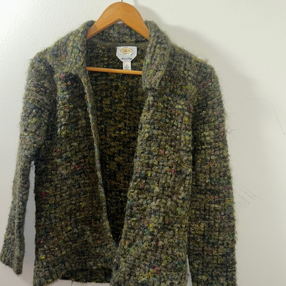 Talbots petite small Italy made cottage core sweater
